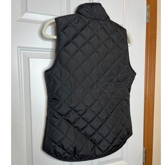 Old Navy Small Black Puffer Vest Quilted Gold Zipper - Picture 2 of 7